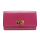 NEUF PORTEFEUILLE FENDI PEEKABOO CONTINENTAL 8M0308 CUIR ROSE BOITE WALLET 690€