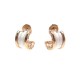 NEUF BOUCLES D OREILLES BULGARI B.ZERO 1 346464 OR ROSE CERAMIQUE BLANCHE 2800€