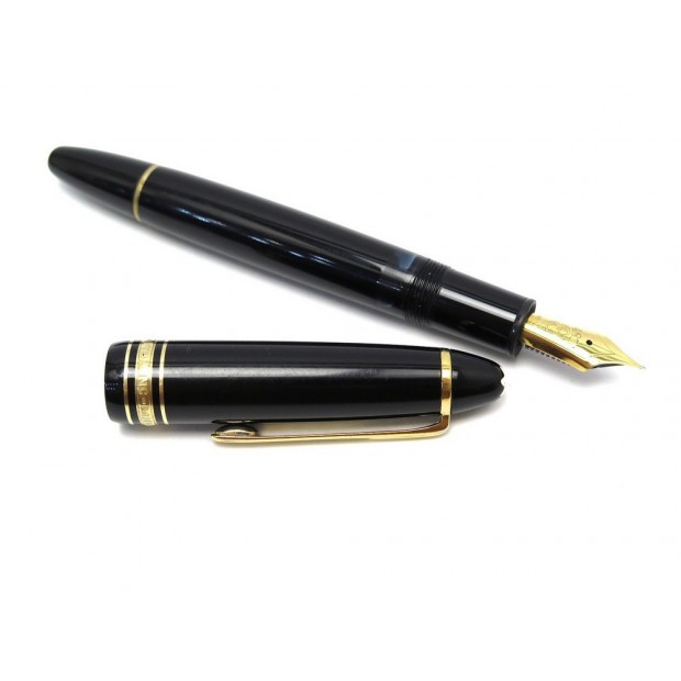 VINTAGE STYLO PLUME MONTBLANC MEISTERSTUCK 146 PISTON RESINE NOIR + ECRIN 600€