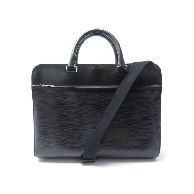 SACOCHE LOUIS VUITTON PORTE DOCUMENT BANDOULIERE CUIR EPI NOIR BRIEFCASE 2550€