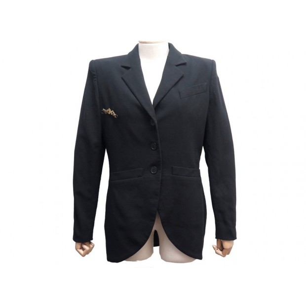 NEUF VESTE CHRISTIAN DIOR BLAZER 44 L EN LAINE NOIR BLACK WOOL JACKET VEST 2800€