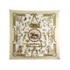 FOULARD HERMES COPEAUX CARRE 90 LATHAM EN SOIE BEIGE + BOITE SILK SCARF 375€