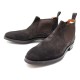 CHAUSSURES SANTONI 9.5 IT 44.5 FR BOTTINES EN DAIM MARRON SUEDE BOOTS SHOES 380€