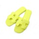 NEUF CHAUSSURES HERMES SANDALES ORAN 37 EN CUIR JAUNE LEATHER SANDAL SHOES 485€