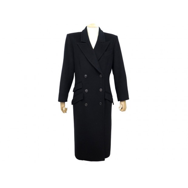 MANTEAU LONG YVES SAINT LAURENT 38 M LAINE ET CACHEMIRE NOIR COAT JACKET 2290€