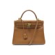 SAC A MAIN HERMES KELLY 32 RETOURNE CUIR EPSOM GOLD BANDOULIERE HAND BAG 7500€