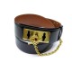 NEUF CEINTURE CELINE COLLIER DE CHIEN T85 EN CUIR NOIR CHAIN TOGGLE WAIST BELT