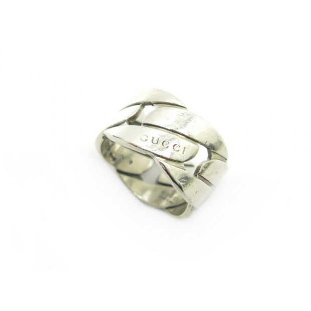 BAGUE GUCCI MAILLONS TAILLE 57 EN ARGENT MASSIF +BOITE STERLING SILVER RING 290€
