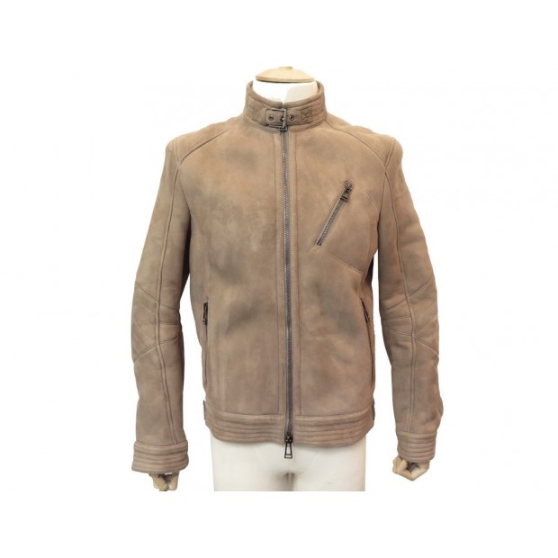 NEUF MANTEAU BELSTAFF BUTTERMERE T 52 L CUIR PEAU LAINEE BLOUSON SHEARLING 2210€