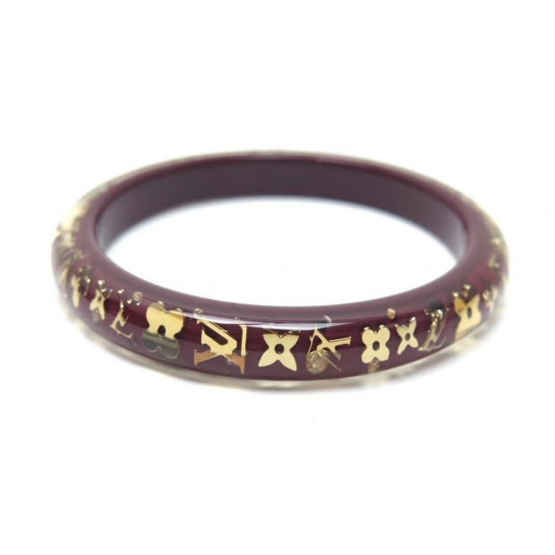 NEUF BRACELET LOUIS VUITTON INCLUSION PM MONOGRAM T18 RESINE BORDEAUX JEWEL 390€