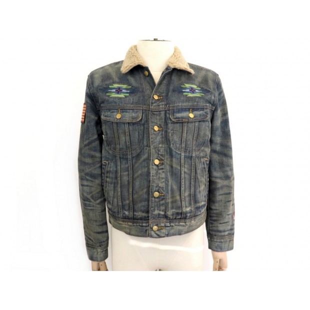 BLOUSON RALPH LAUREN POLO 50 M SHERPA DENIM FLEECE INDIAN TRUCKER JACKET 435€