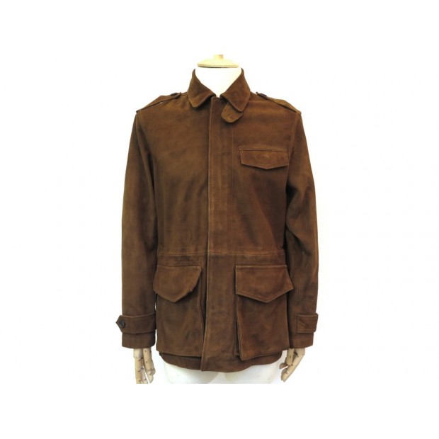 VESTE HACKETT LONDON NUBUCK LADBROKE HM402110 T52 L DAIM MARRON MANTEAU JACKET