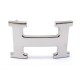 BOUCLE DE CEINTURE HERMES H EN ACIER PALLADIE ARGENTE 32 MM BELT BUCKLE