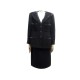 NEUF TAILLEUR CHANEL VESTE ET JUPE CAMELIA T44 L EN LAINE NOIR WOOL SUIT 6500€