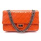 SAC A MAIN CHANEL 2.55 GM CUIR CAVIAR MATELASSE VERNIS ORANGE BANDOULIERE 6600€