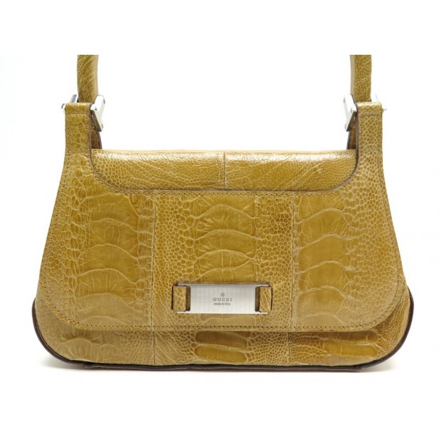 SAC A MAIN GUCCI EN CUIR DE CROCODILE CAMEL LEATHER SHOULDER HANDBAG PURSE 3200€