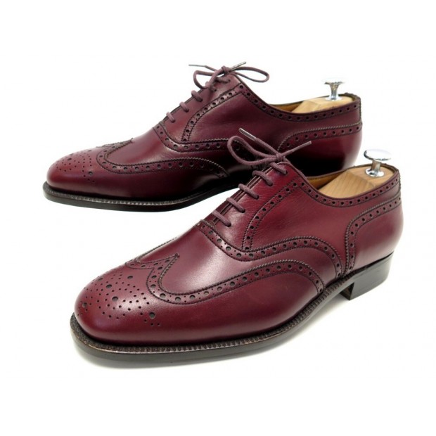 NEUF CHAUSSURES JM WESTON 7E 41 RICHELIEU BOUT FLEURI CUIR BORDEAUX SHOES 750€