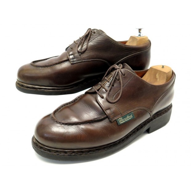 CHAUSSURES PARABOOT CHAMBORD 8 42 DERBY EN CUIR MARRON BROWN LEATHER SHOES 380€