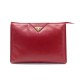 VINTAGE POCHETTE YVES SAINT LAURENT TROUSSE EN CUIR ROUGE SAC POUCH CLUTCH 425€