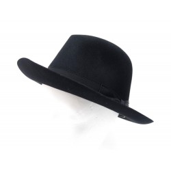 NEUF CHAPEAU MOTSCH POUR HERMES 57 FEUTRE NOIR + BOITE NEW BLACK FELT HAT 550€