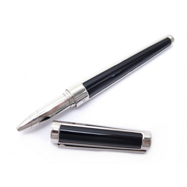 STYLO BILLE ST DUPONT DEFI BLACK PALLADIUM ROLLERBALL RESINE NOIR BOITE PEN 270€