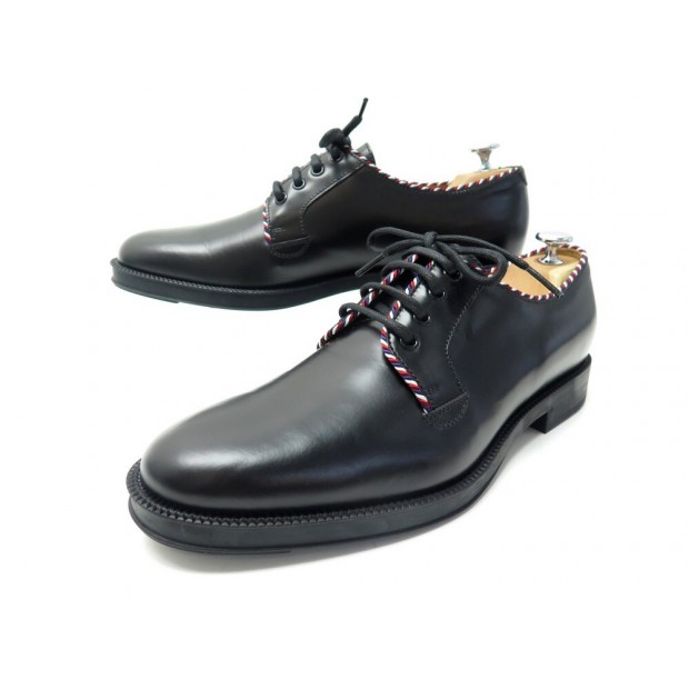 NEUF CHAUSSURES GUCCI DERBY 523278 10 44 EN CUIR NOIR + BOITE LEATHER SHOES 650€