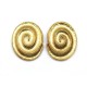 VINTAGE NEUF BOUCLES D'OREILLES YVES SAINT LAURENT SPIRALE METAL DORE EARRINGS