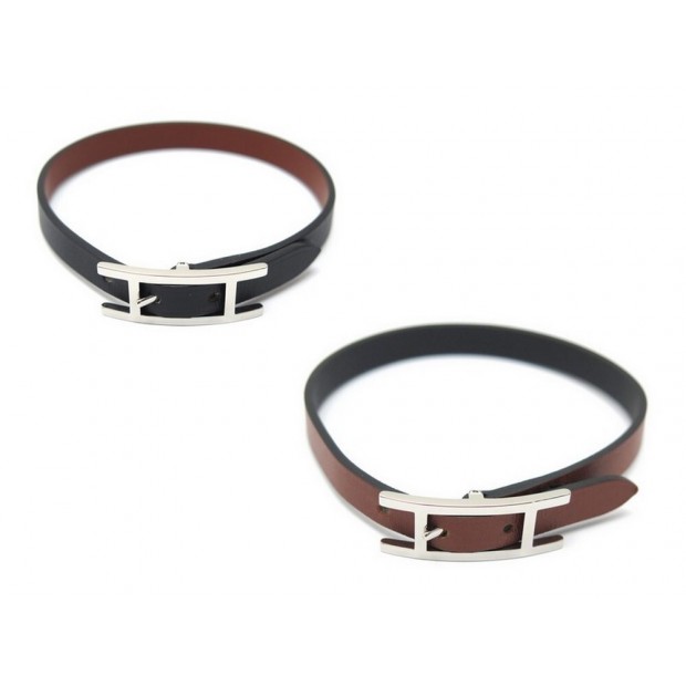 NEUF BRACELET HERMES BEHAPI SIMPLE TOUR H064695CKAAT4 T6 EN CUIR REVERSIBLE 275€