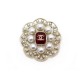 NEUF BROCHE CHANEL LOGO CC PERLES PIERRE ROUGE LOGO CC + BOITE NEW BROOCH 890€