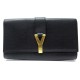 NEUF SAC POCHETTE A MAIN YVES SAINT LAURENT CHYC 265701 EN CUIR NOIR POUCH 865€