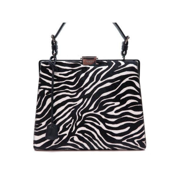 SAC A MAIN MICHAEL KORS SIMONE ZEBRA CUIR AVEC POILS NOIR & BLANC HAND BAG 1830€