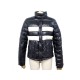 MANTEAU MONCLER BLOUSON DOUDOUNE EVE M 40 T 2 NOIR BANDES BLANCHES COAT 890€