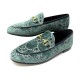 NEUF CHAUSSURES GUCCI JORDAAN 431467 37.5 MOCASSINS VELOURS TURQUOISE SHOES 595€