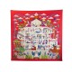 NEUF FOULARD HERMES LA MAISON DES CARRES PIERRE MARIE SOIE ROUGE SILK SCARF NEW