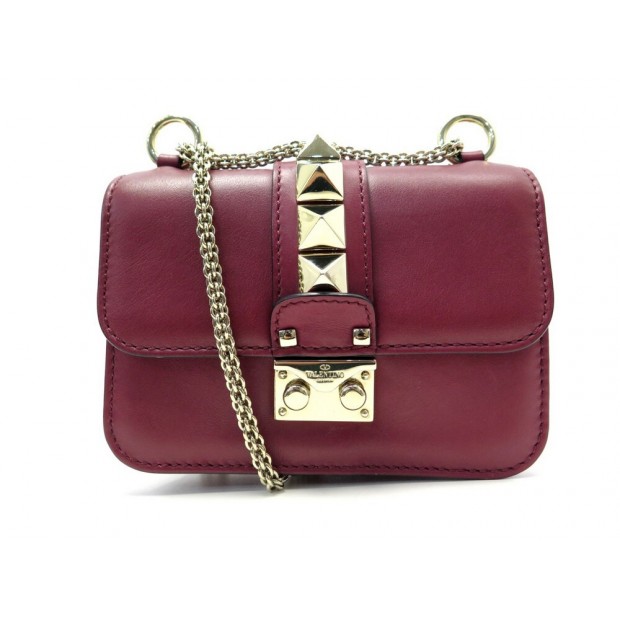 SAC A MAIN VALENTINO MINI VITELLO GLAM LOCK ROCKSTUD FLAP BANDOULIERE CUIR 1855€