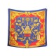 NEUF FOULARD HERMES ETRIERS CARRE 90 EN SOIE BLEU DE LA PERRIERE SILK SCARF 375€