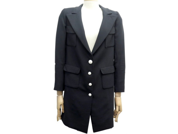  veste chanel longue p31042 taille 34 s en laine