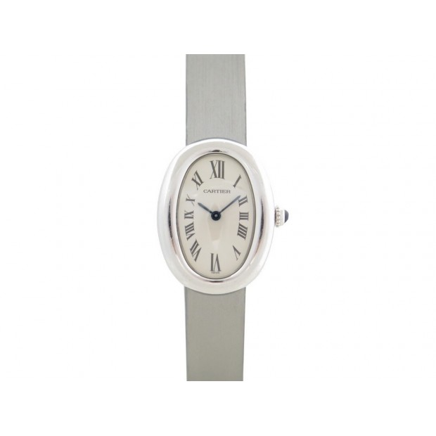 MONTRE CARTIER BAIGNOIRE PM 31 MM EN OR BLANC QUARTZ WHITE GOLD WATCH 11000€