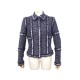 VESTE CHANEL P26409 SEQUINS ETOILES M 38 EN TWEED LAINE BLEU WOOL JACKET 4200€