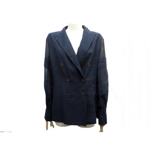 NEUF VESTE BRUNELLO CUCINELLI L IT M FR 38 EN COTON BLEU NEW BLUE JACKET 1990€