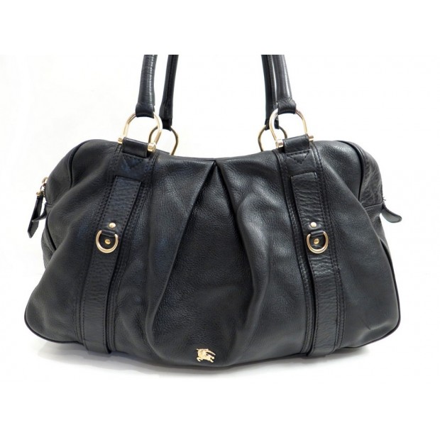 SAC A MAIN BURBERRY CABAS EPAULE 48 CM EN CUIR NOIR LEATHER HAND BAG PURSE 1200€