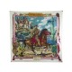 NEUF FOULARD HERMES THE PONY EXPRESS KERMIT OLIVER EN SOIE BEIGE SILK SCARF 375€