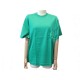 NEUF TSHIRT HERMES DROIT POCHE BRODEE T40 M EN COTON VERT NEW GREEN TOP 430€