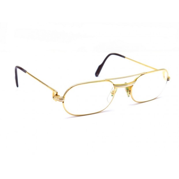 MONTURE DE LUNETTES MUST DE CARTIER TRINITY ELTON JOHN 80 PLAQUE OR GLASSES 890€