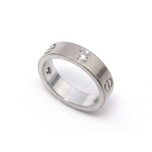 BAGUE CARTIER LOVE 3 DIAMANTS B4032500 T59 EN OR BLANC + ECRIN GOLD RING 3900€