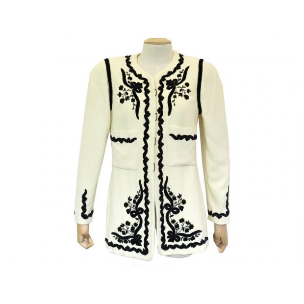 VESTE CHANEL BRODERIES DE PERLES M 40 BEIGE PEARL EMBROIDERY JACKET VEST 4200€