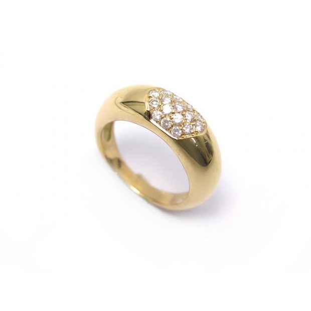 BAGUE TAILLE 56 EN OR JAUNE 18K SERTIE 19 DIAMANTS 0.5CT 10GR GOLD DIAMONDS RING