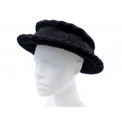 CHAPEAU CHANEL A53634 TAILLE 55 COLLECTION 2009 EN LAINE NOIR WOOL HAT 600€