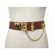 CEINTURE CELINE COLLIER DE CHIEN T70 EN CUIR DE CROCODILE MARRON LEATHER BELT