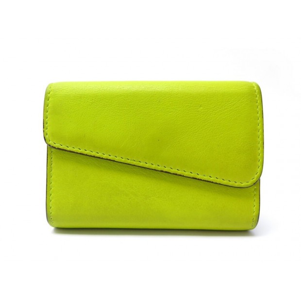 PORTE CARTES A GOUSSETS CHRISTIAN DIOR LADY CUIR VERT LEATHER CARD HOLDER 650€